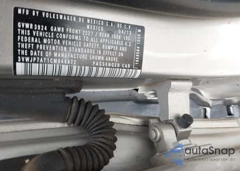 2012 Volkswagen Beetle 2.5L из США, поврежденный, VIN 3VWJP7AT1CM646972